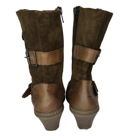 PATAUGAS Brown Leather Wedge Mid-Calf Sneaker‎ Boots EU 40 / US 9. - Picture 4 of 7